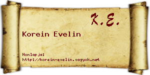 Korein Evelin névjegykártya